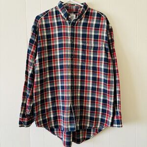 Vintage 90s y2k Gap Button Up Shirt Soft 100% Cotton Plaid Long Sleeve Medium